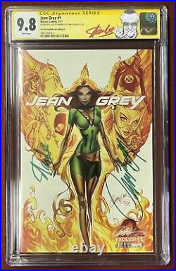 Jean Grey #1 Edition B CGC 9.8 Signed by J. Scott Campbell & Stan Lee Red Label