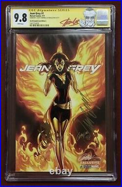 Jean Grey #1 Edition C CGC 9.8 Signed by J. Scott Campbell & Stan Lee RED LABEL