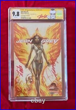 Jean Grey #1 Edition D CGC 9.8 Signed by J. Scott Campbell & Stan Lee Red Label