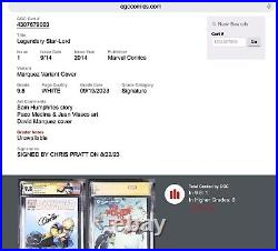 Legendary Star Lord 1 CGC 9.8 ss CHRIS PRATT Signed (top census!) Marquez Var