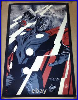 Martin Ansin THOR VARIANT Glow POSTER SIGNED BY STAN LEE Mondo Avengers Marvel