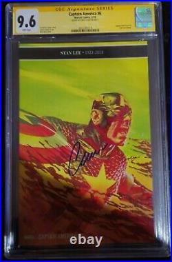 Marvel CGC 9.6 Captain America #6 Signed By Chris Evans Stan Lee Tribute