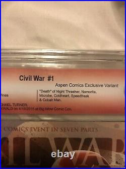 Marvel Civil War #1 Aspen Variant Signed X3 Lee, Turner, & Steigerwald CBCS 9.0