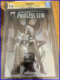 Marvel Comics Princess Leia #1 Signed Stan Lee Granov Dobson Variant Cgc 9.8