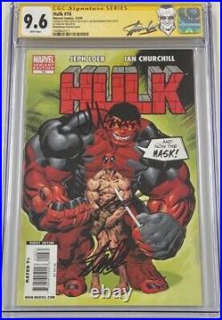 Marvel Hulk #16 Deadpool 1200 Variant Signed Stan Lee & McGuinness CGC 9.6 SS
