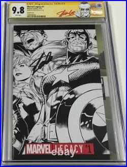Marvel Legacy #1 Quesada 1500 B&W Sketch Variant Signed by Stan Lee CGC 9.8 SS