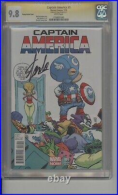 Marvel Now Captain America #1 Scottie Young Variant CGC 9.8 Signed by Stan Lee
