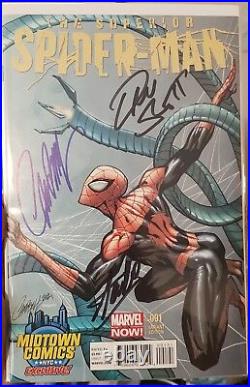 Marvel Stan Lee Signed The Superior Spider-man # 1 Midtown Variant Tripple Sign