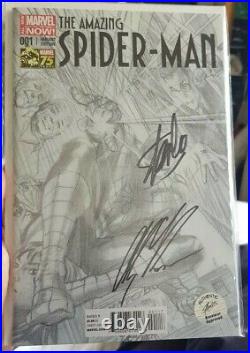 Marvel The Amazing Spider-man # 1 1300 Variant Signed Stan Lee & Alex Ross 75th
