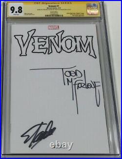 Marvel Venom #1 Blank Sketch Variant Signed Stan Lee & Todd McFarlane CGC 9.8 SS