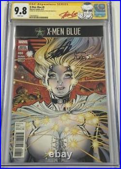 Marvel X-Men Blue #8 Art Adams Cover Signed by Stan Lee & CGC 9.8 SS