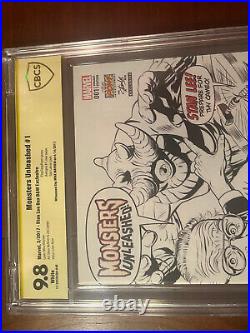 Monsters Unleashed #1 3/17 Stan Lee Box B/w Variant Cbcs 9.8 Ss Mayhew Supe Rare