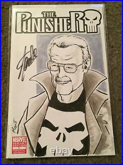 Punisher 1 Blank Variant Original Sketch Signed By Stan Lee