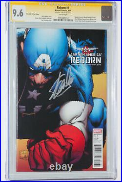 REBORN #1 CGC 9.6 SS Signed by STAN LEE, QUESADA CAPTAIN AMERICA VARIANT COVER