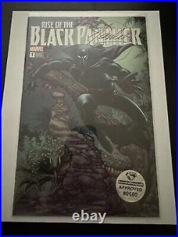 RISE OF THE BLACK PANTHER #1 Stan Lee DNA Ink Signed Marvel 2018, Near Mint 9.6