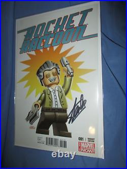 ROCKET RACOOON #1 Signed by Stan Lee Marvel Comics LEGO STAN VARIANT