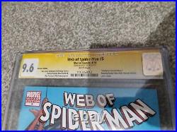Rare Web of Spider-Man #5 CGC 9.6 Deadpool 2010 Signed By Stan Lee