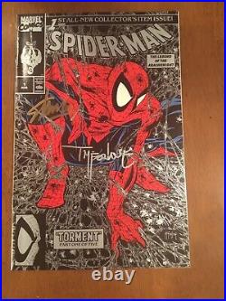 SPIDER-MAN #1 NM+ Rare Silver Polybag! SIGNED TODD MCFARLANE & STAN LEE