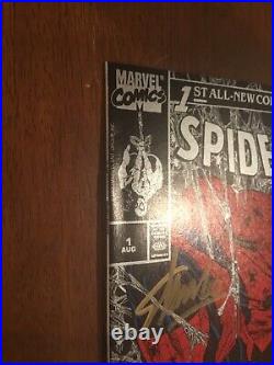 SPIDER-MAN #1 NM+ Rare Silver Polybag! SIGNED TODD MCFARLANE & STAN LEE