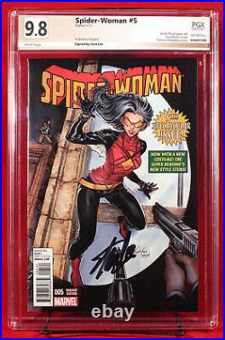 SPIDER WOMAN #5 Oum 150 Variant PGX 9.8 NM/MT signed by STAN LEE HTF! + CGC