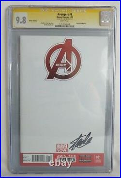 SS SIGNED By STAN LEE AVENGERS #1 CGC SS 9.8 NM BLANK Sketch VARIANT MOVIE
