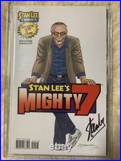 STAN LEE's MIGHTY 7 #1 UNGRADED great Condition signed STAN LEE Variant Cover