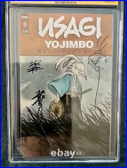 STAN SAKAI + PEACH MOMOKO Signed Sketch CGC 9.6 USAGI YOJIMBO Wanderer's Road 1