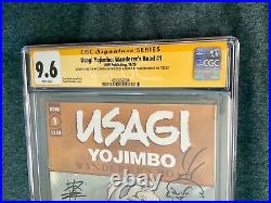 STAN SAKAI + PEACH MOMOKO Signed Sketch CGC 9.6 USAGI YOJIMBO Wanderer's Road 1