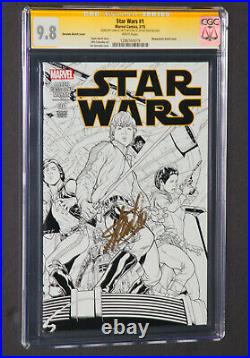 STAR WARS #1 CGC 9.8 SS SIGNED By STAN LEE, QUESADA SKETCH COVER 1500 VARIANT