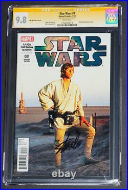 STAR WARS #1 CGC 9.8 SS SIGNED By STAN LEEMARK HAMILL MOVIE PHOTO VARIANT W. Pgs