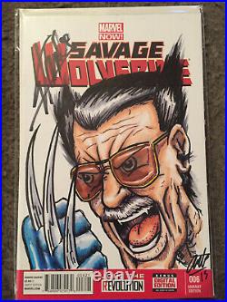 Savage Wolverine 6 Blank Variant Sketch Drawn By Arthur Ball Signed By Stan Lee