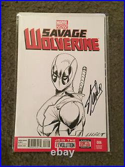 Savage Wolverine 6 Blank Variant Sketch Marat Michaels Deadpool Signed Stan Lee