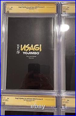 Sdcc 2023 Usagi Yojimbo Ice & Snow Preview #1 Gold Foil Cgc 9.4 CC Signed Sakai
