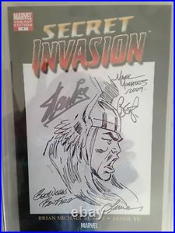 Secret Invasion #1 Variant CGC 9.8 Original Sketch & Signed Ron Frenz, Stan Lee