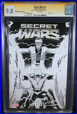 Secret Wars #1 2015 CGC 9.8 SS Signed By Stan Lee & Ed McGuinness Sketch Variant
