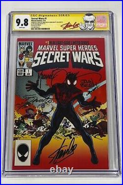 Secret Wars #1 (2015 Marvel) CGC 9.8 WP (HeroesCon Edition) 4X Signed (Stan Lee)