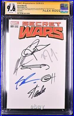 Secret Wars #1 CGC 9.6 SS Signed Stan Lee Miller Renner Liefeld Blank Sketch