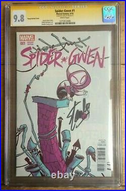 Spider-Gwen #1 Skottie Young Variant CGC SS 9.8 Signed by Stan Lee