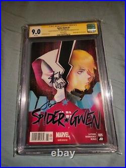 Spider-Gwen #5 CGC SS 9.0 3x Signed Stan Lee Latour Rodriguez Mexico Variant HTF