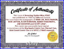 Spider-man #262-signed Scott Leva-fingeroth-brown-stan Lee-marvel-photo-coa