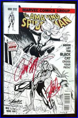 Spiderman #8 RARE Signed COA Stan Lee + Campbell 2014 1st Black Cat/SEALED MINT