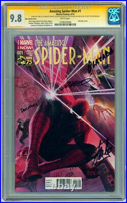 Stan Lee SIGNED 1st Day Issue CGC SS 9.8 Amazing Spiderman #1 Alex Ross Variant
