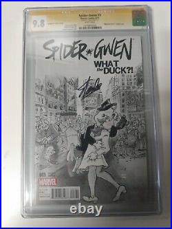 Stan Lee SPIDER GWEN #3 What The Duck! Variant Autographed CGC 9.8