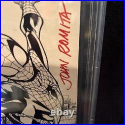 Stan Lee Signed + 4 More Amazing Spider-man #1 B&W Variant 9.0 CBCS Slabbed 1-1