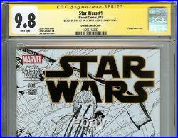 Star Wars #1 CGC 9.8 Signed STAN LEE & JASON AARON Quesada Sketch 1500 Variant