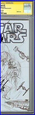 Star Wars #1 CGC 9.8 Signed STAN LEE & JASON AARON Ross Sketch RARE 1200 2015
