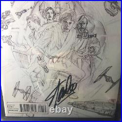 Star Wars # 1 Cgc 9.8 Alex Ross 1200 Sketch Cover Signed By Stan Lee