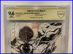 Superior Spider-Man 1 CBCS 9.6 SS Signed Stan Lee Quesada Sketch Variant Cover
