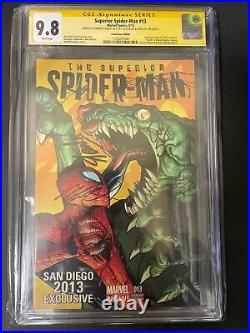 Superior Spider-Man #13 CGC 9.8 SDCC 2013 Signed by Stan Lee, Ramos, and Slott