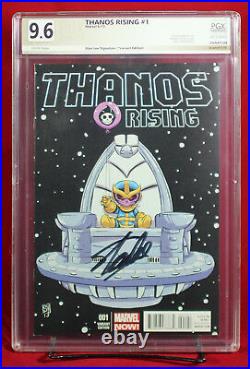 THANOS RISING (Marvel 2013) PGX 9.6 NM+ Near Mint Young Variant signed STAN LEE